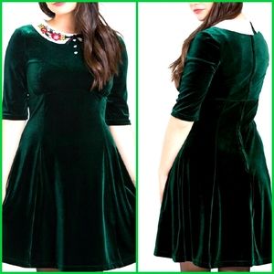 Hell Bunny Nicola Christmas Green Dress XL